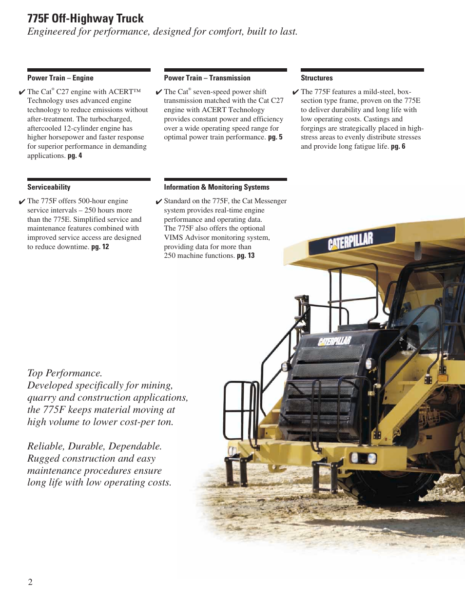 775f off-highway truck | Milton CAT 775F User Manual | Page 2 / 28