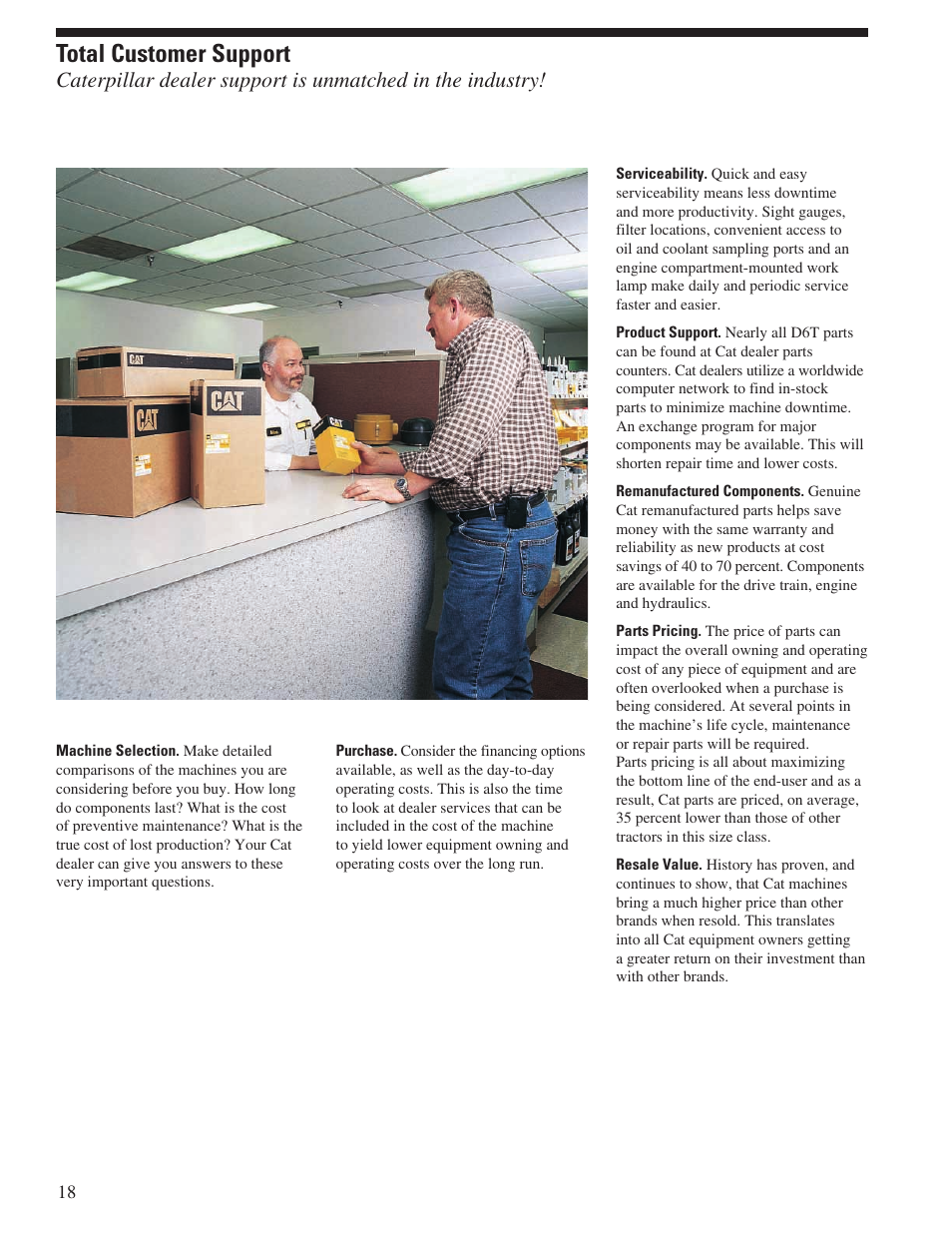 Total customer support | Milton CAT D6T User Manual | Page 18 / 28