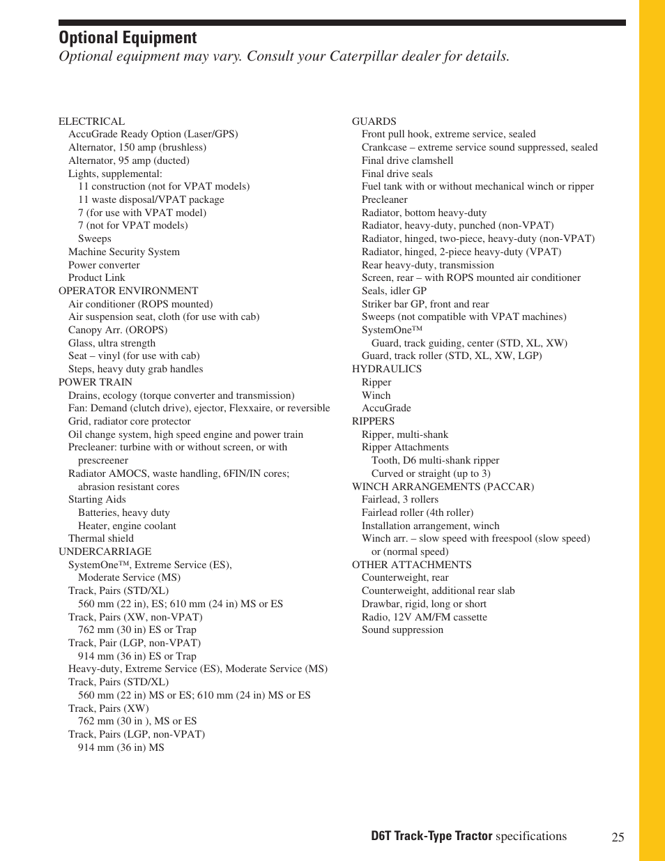 Optional equipment | Milton CAT D6T User Manual | Page 25 / 28