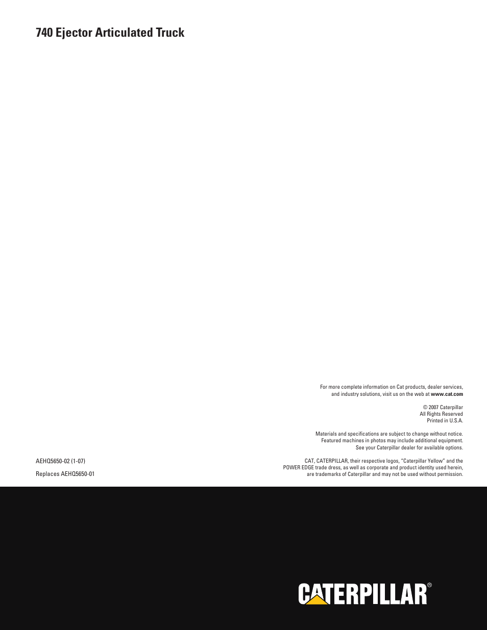 740 ejector articulated truck | Milton CAT 740 Ejector User Manual | Page 20 / 20