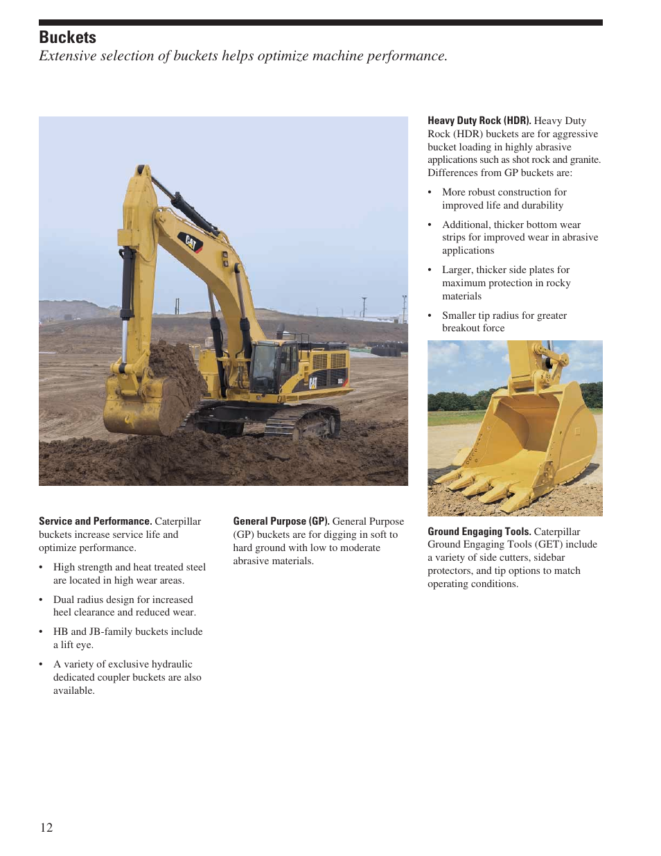 Buckets | Milton CAT 385C L User Manual | Page 12 / 28