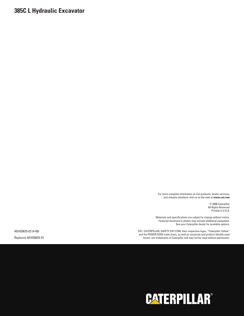 385c l hydraulic excavator | Milton CAT 385C L User Manual | Page 28 / 28