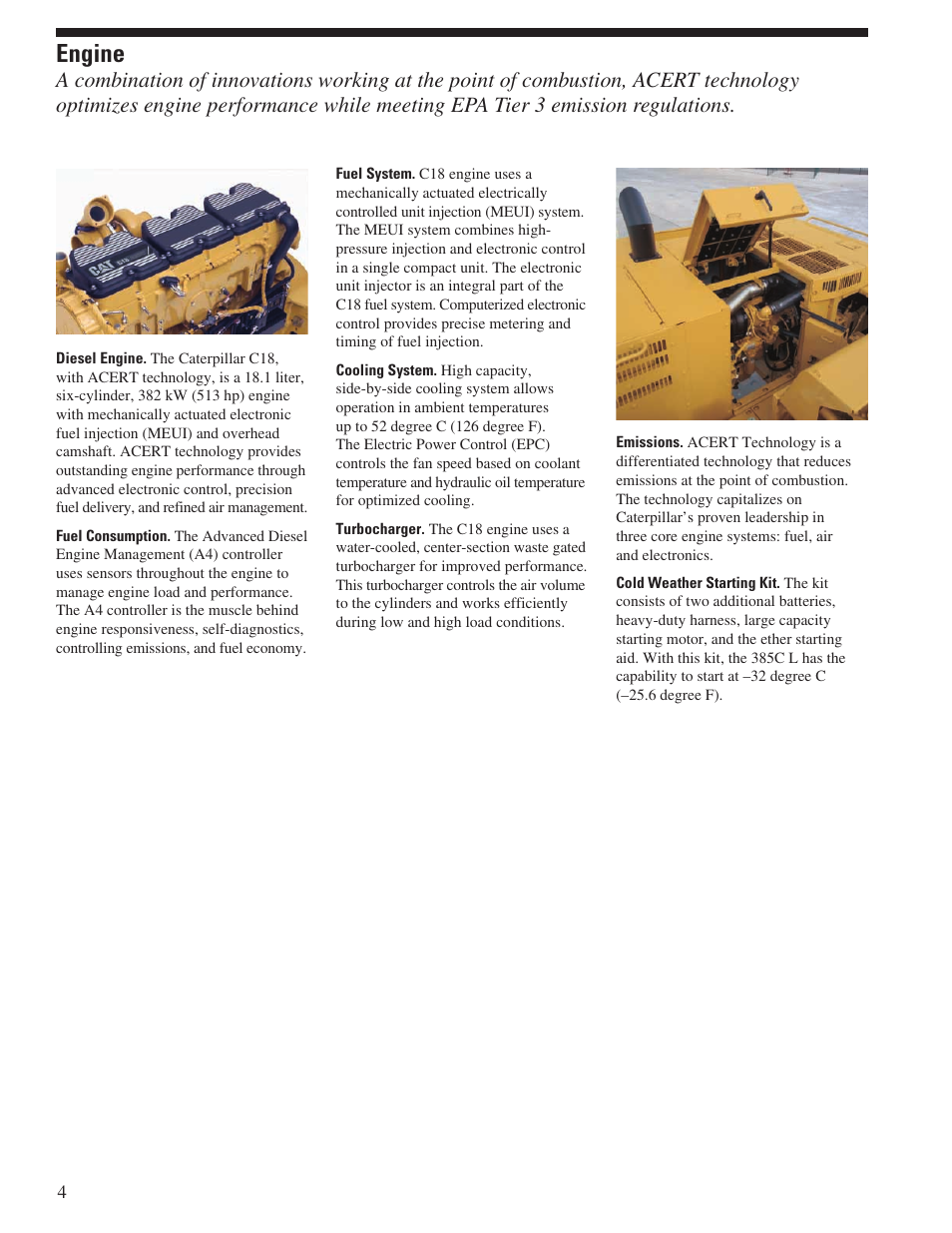 Engine | Milton CAT 385C L User Manual | Page 4 / 28