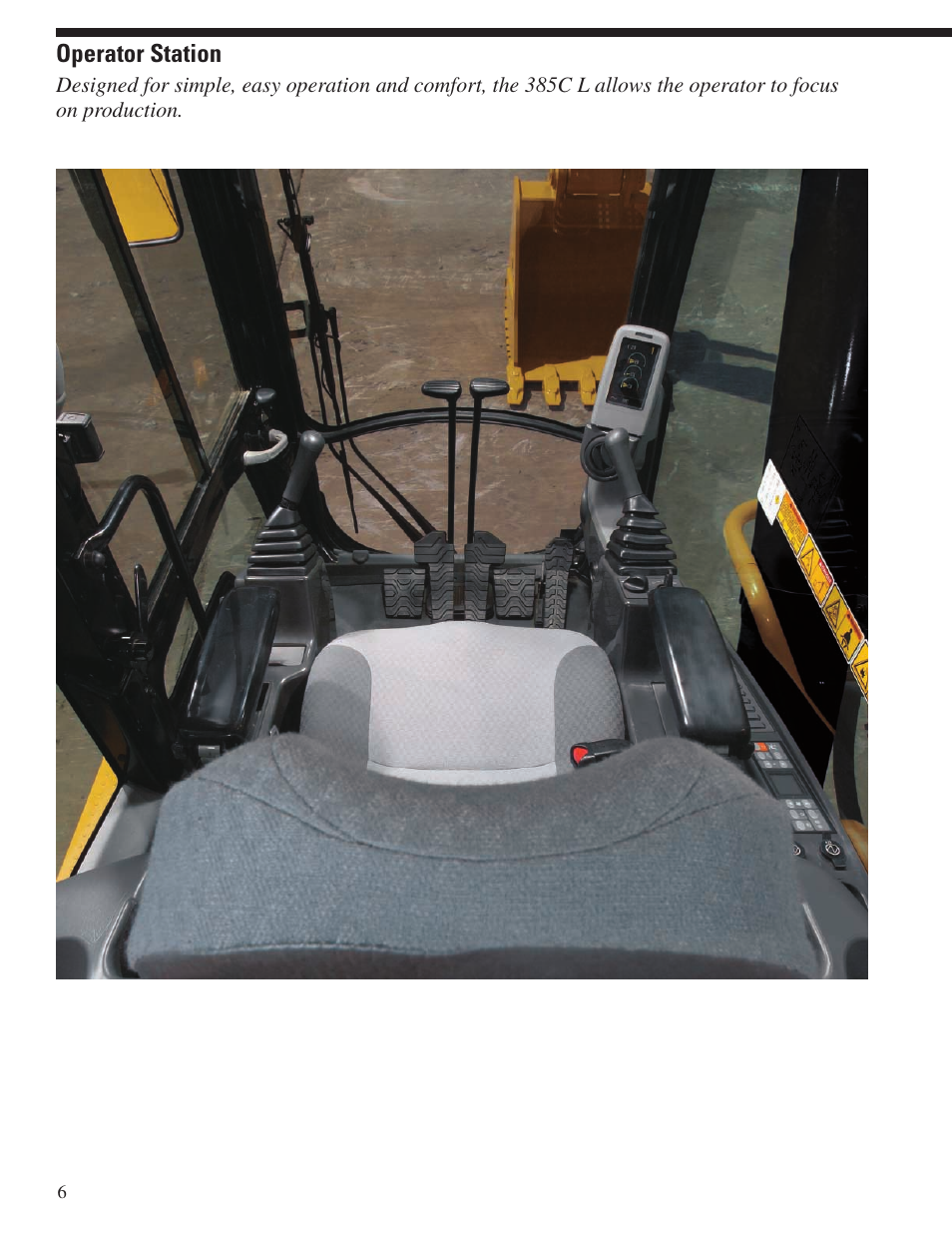 Operator station | Milton CAT 385C L User Manual | Page 6 / 28