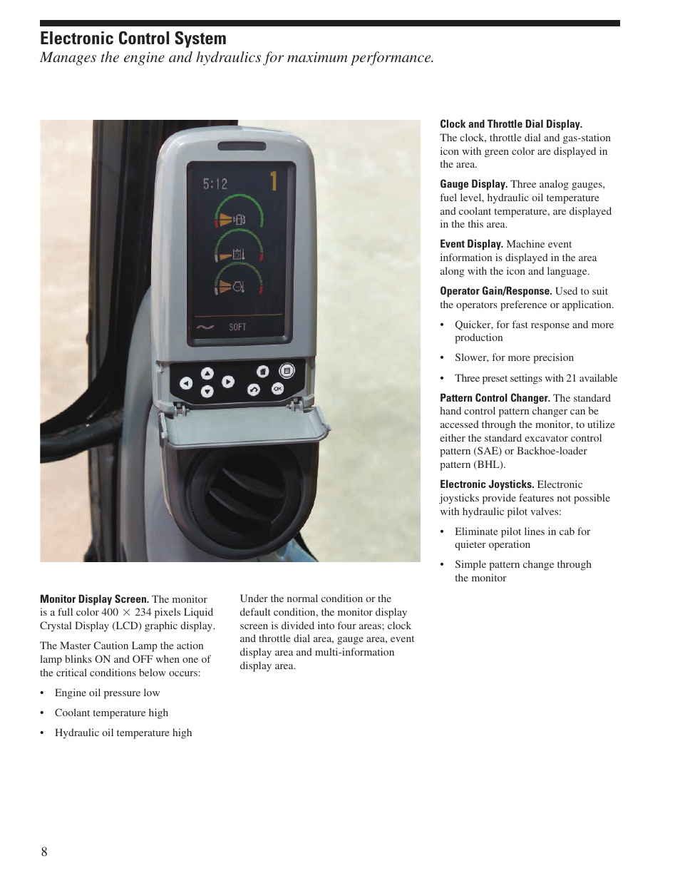 Electronic control system | Milton CAT 385C L User Manual | Page 8 / 28
