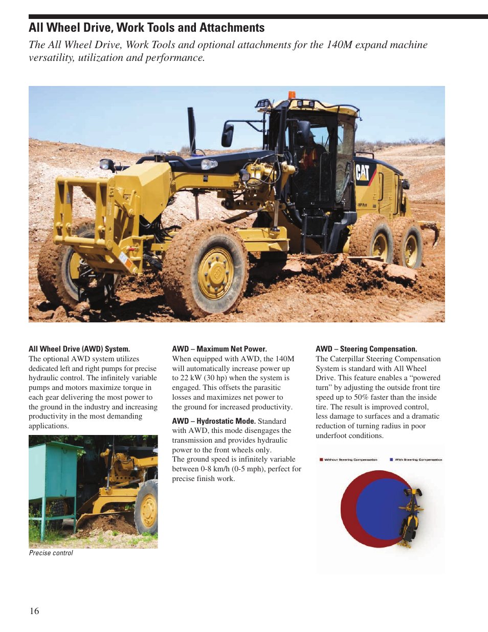 All wheel drive, work tools and attachments | Milton CAT 140M User Manual | Page 16 / 28