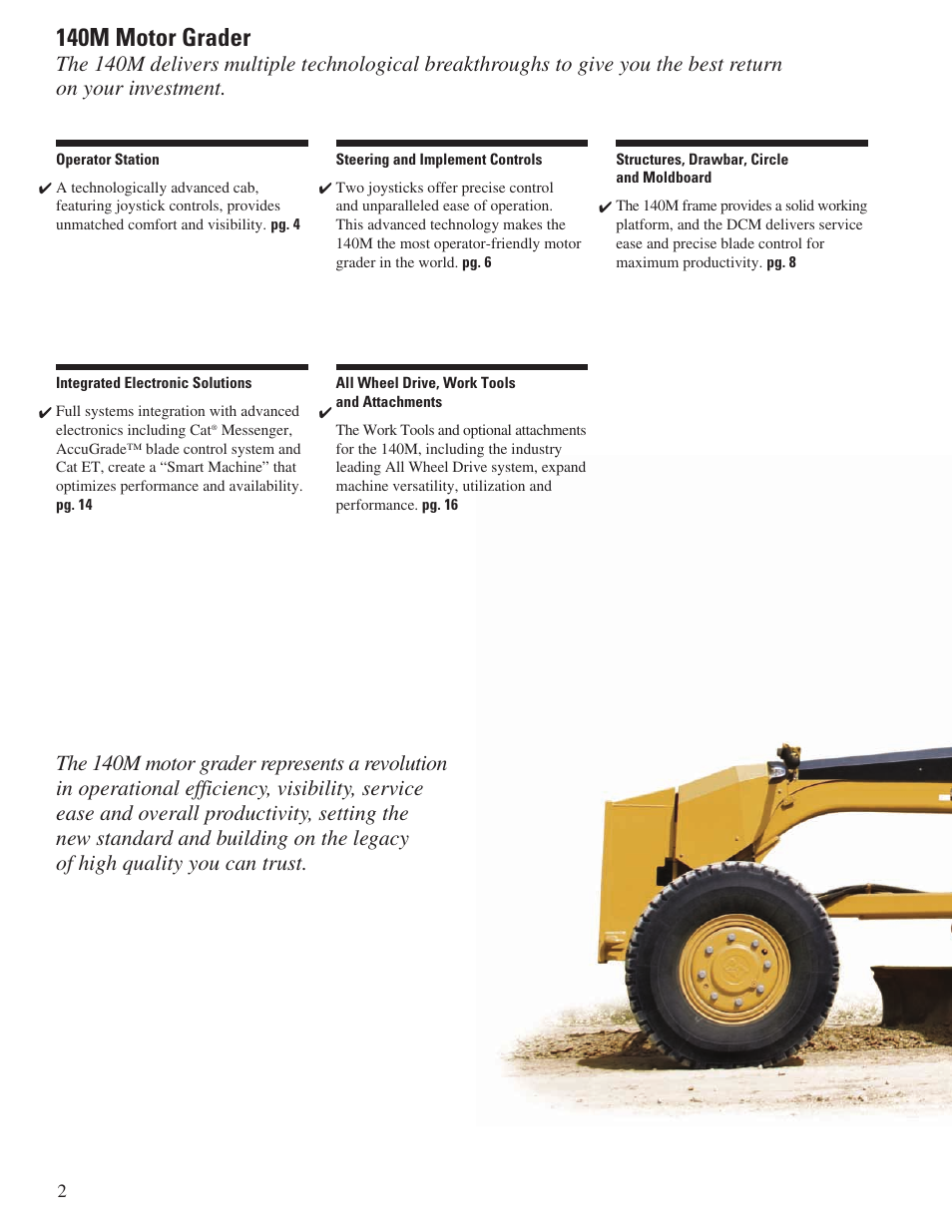 140m motor grader | Milton CAT 140M User Manual | Page 2 / 28