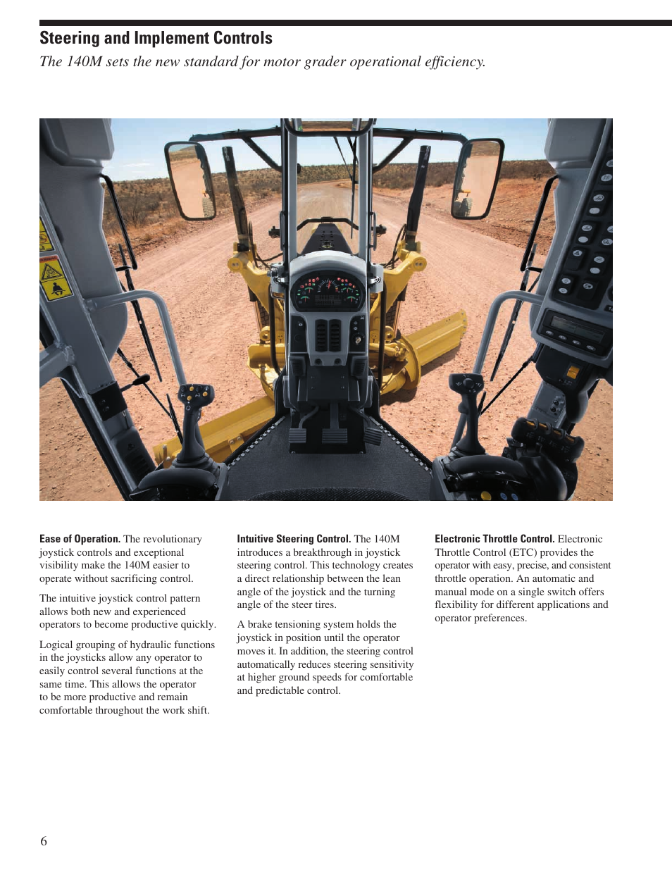 Steering and implement controls | Milton CAT 140M User Manual | Page 6 / 28