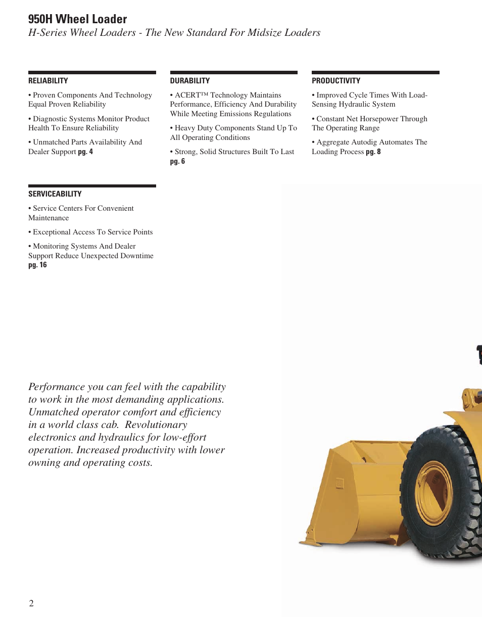 950h wheel loader | Milton CAT 950H User Manual | Page 2 / 28