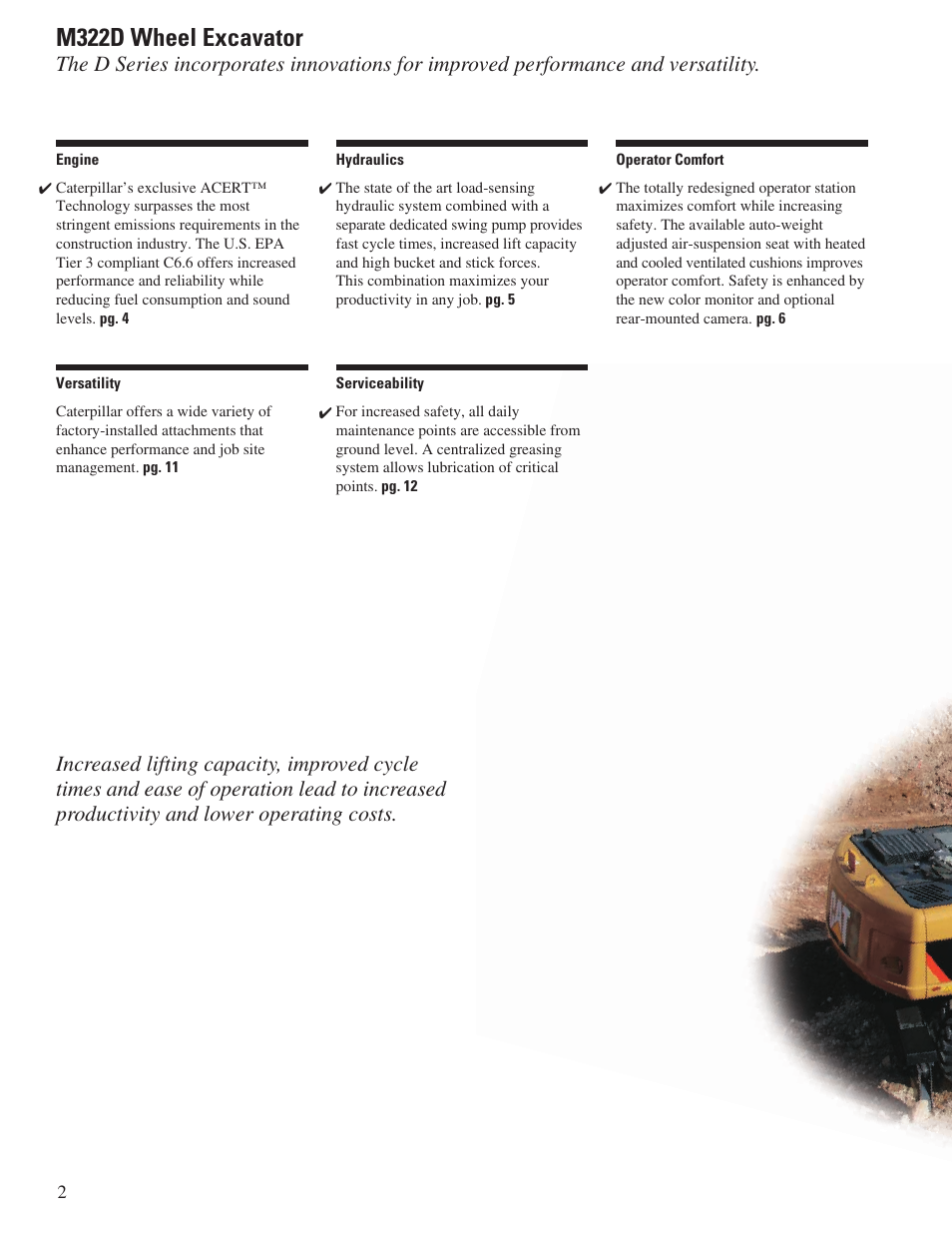 M322d wheel excavator | Milton CAT M322D User Manual | Page 2 / 32