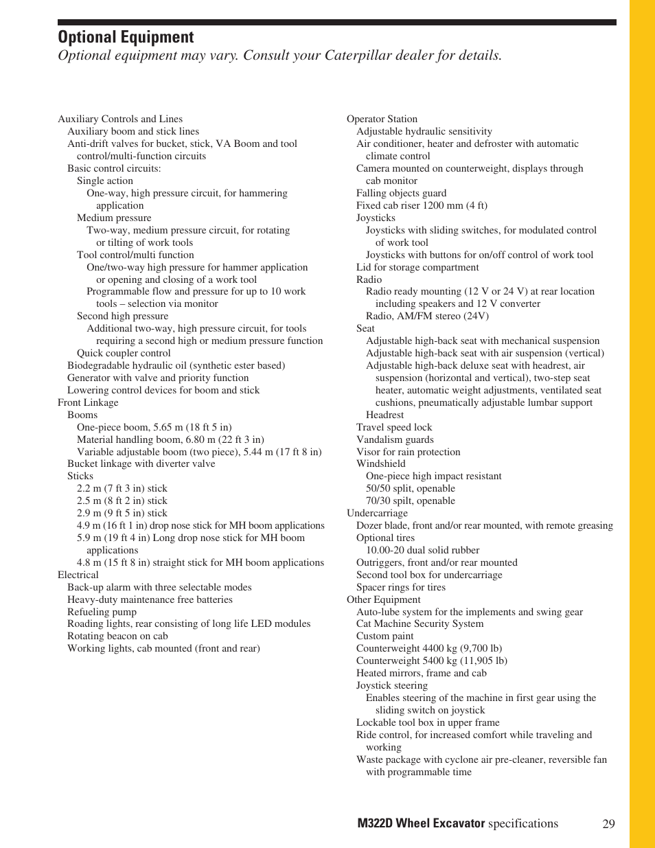 Optional equipment | Milton CAT M322D User Manual | Page 29 / 32