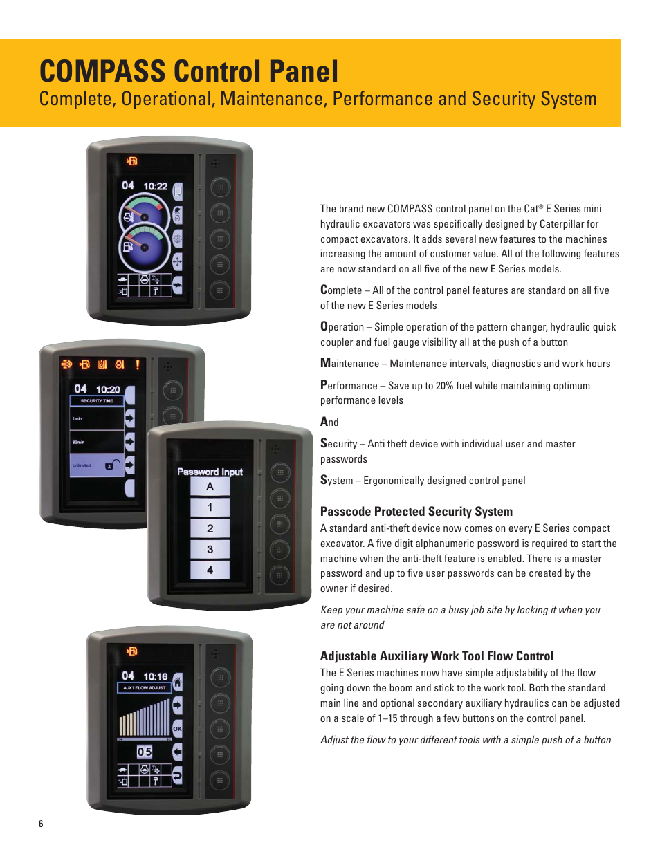 Compass control panel | Milton CAT 305.5E CR User Manual | Page 6 / 24