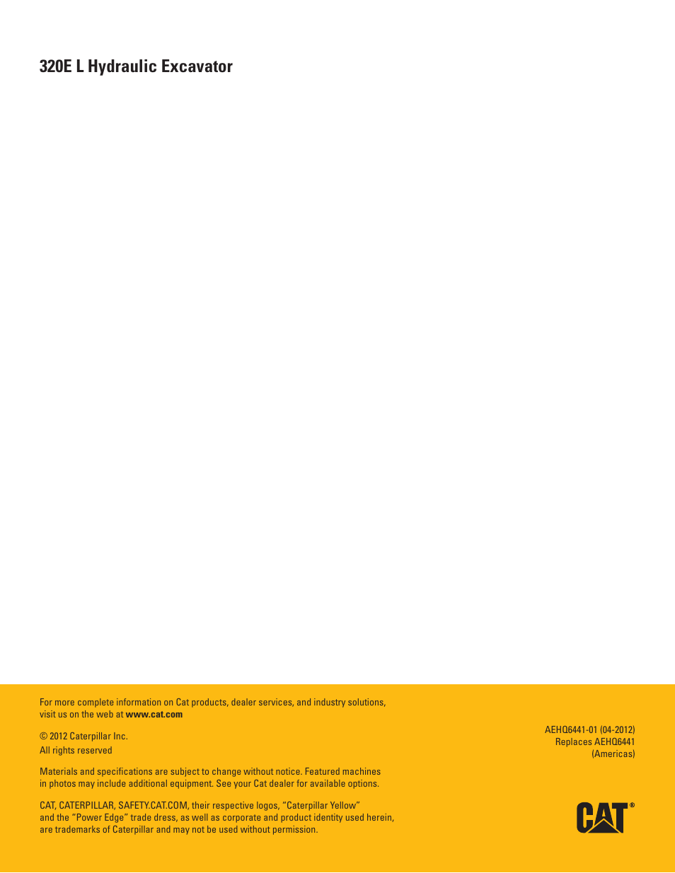 320e l hydraulic excavator | Milton CAT 320E L User Manual | Page 32 / 32