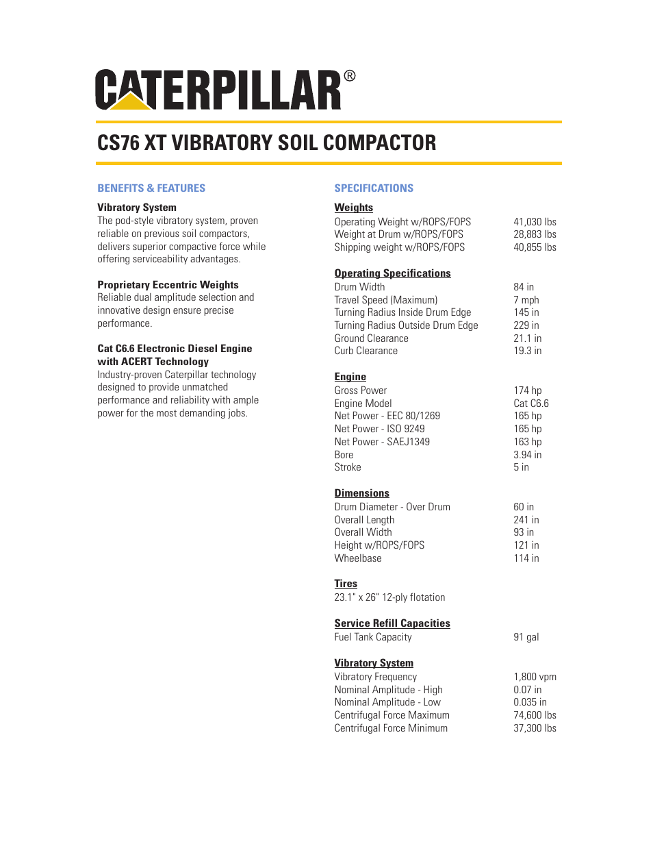 Milton CAT CS76 XT User Manual | 1 page