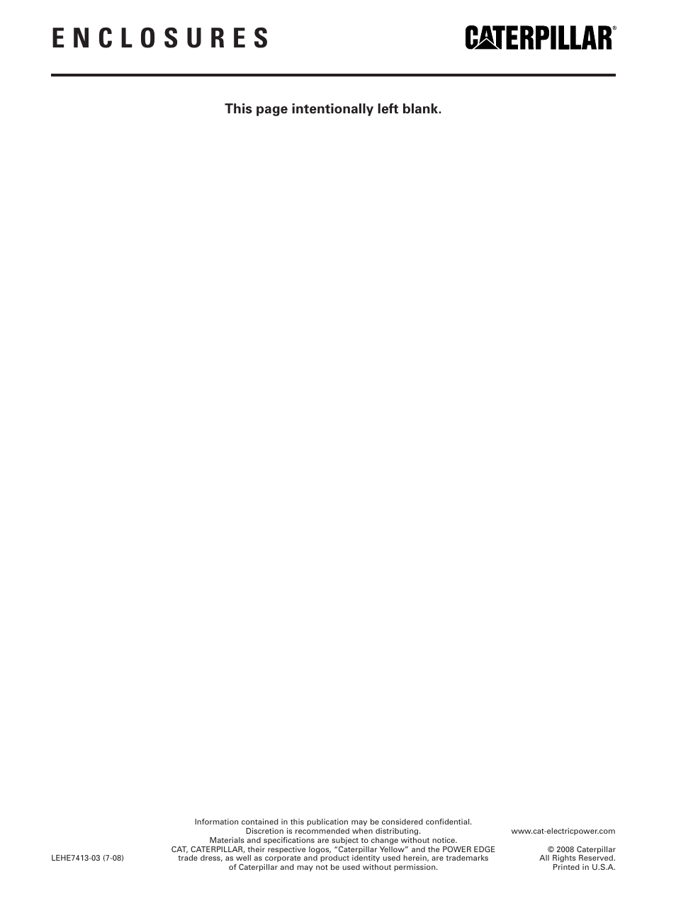 This page intentionally left blank | Milton CAT C27 Sound Attenuated Enclosure User Manual | Page 4 / 4