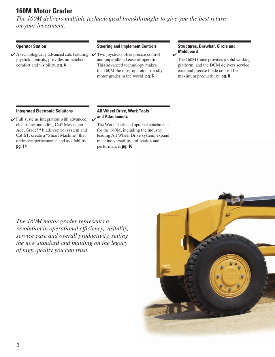 160m motor grader | Milton CAT 160M User Manual | Page 2 / 28