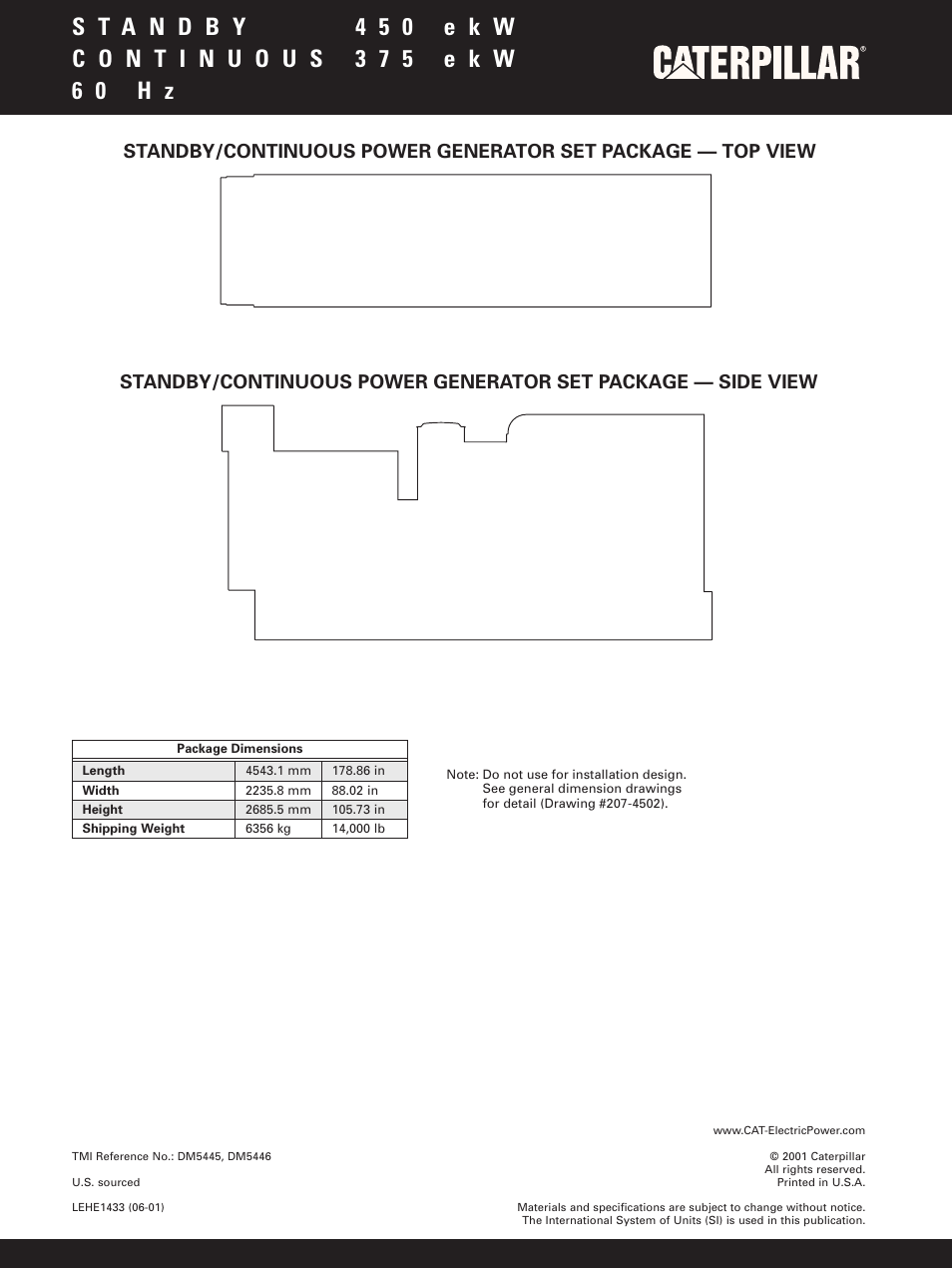 Milton CAT G3412 450 kW Continuous 375 kW 60 Hz Spec Sheet User Manual | Page 4 / 4