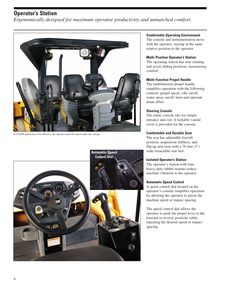 Operator’s station | Milton CAT CB-564D User Manual | Page 6 / 12