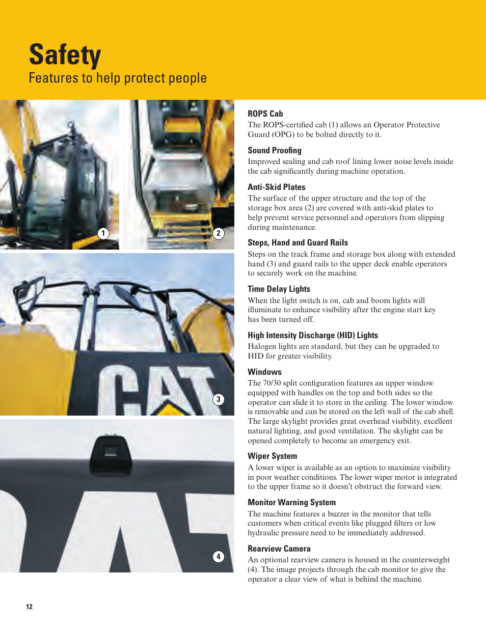 Safety, Features to help protect people | Milton CAT 316E User Manual | Page 12 / 28