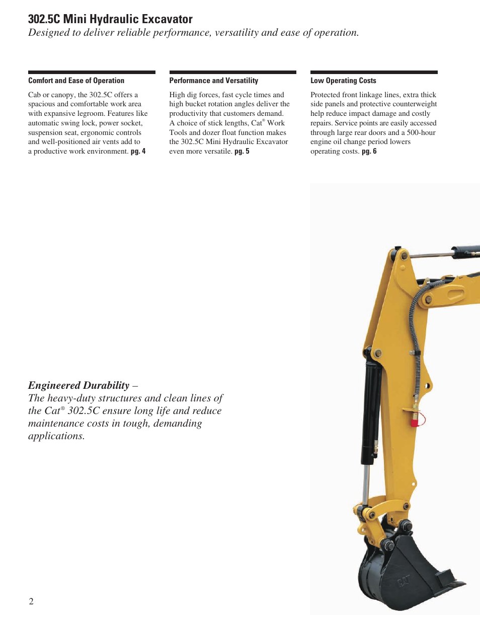 5c mini hydraulic excavator | Milton CAT 302.5C User Manual | Page 2 / 12