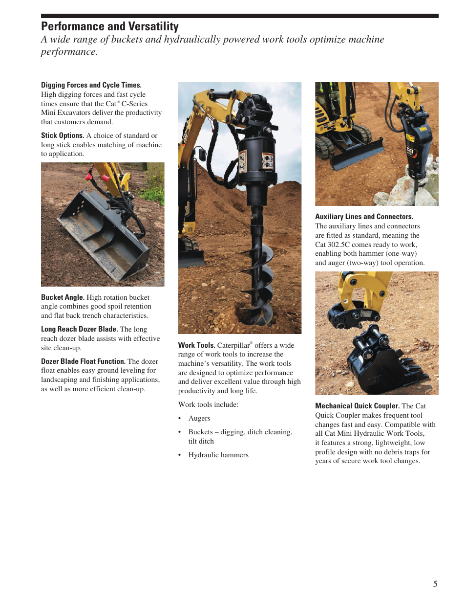 Performance and versatility | Milton CAT 302.5C User Manual | Page 5 / 12