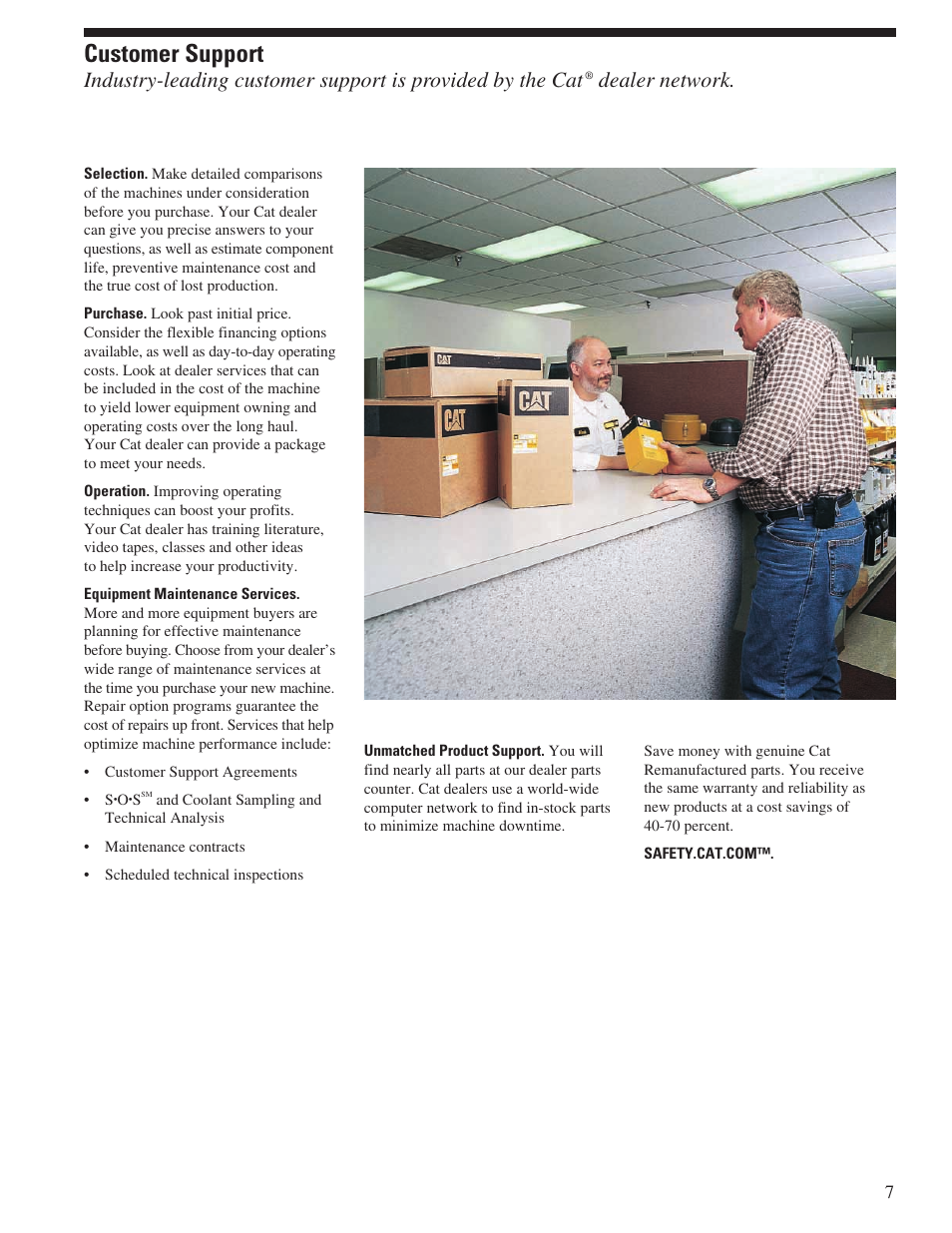 Customer support, Dealer network | Milton CAT 302.5C User Manual | Page 7 / 12