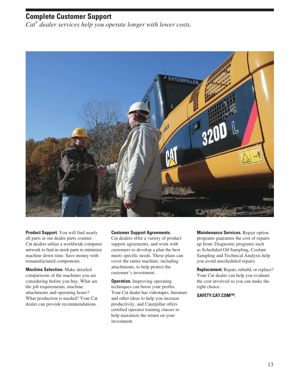 Complete customer support | Milton CAT 320D L User Manual | Page 13 / 32