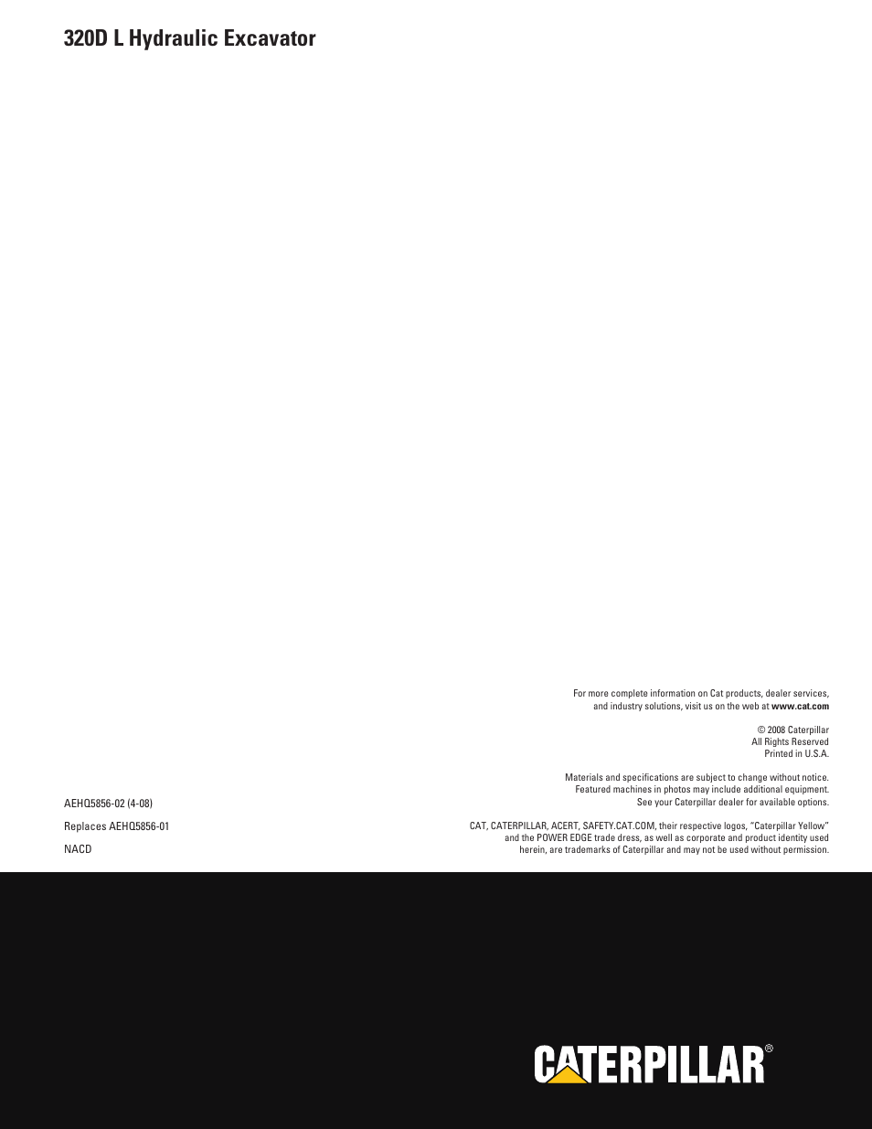 320d l hydraulic excavator | Milton CAT 320D L User Manual | Page 32 / 32