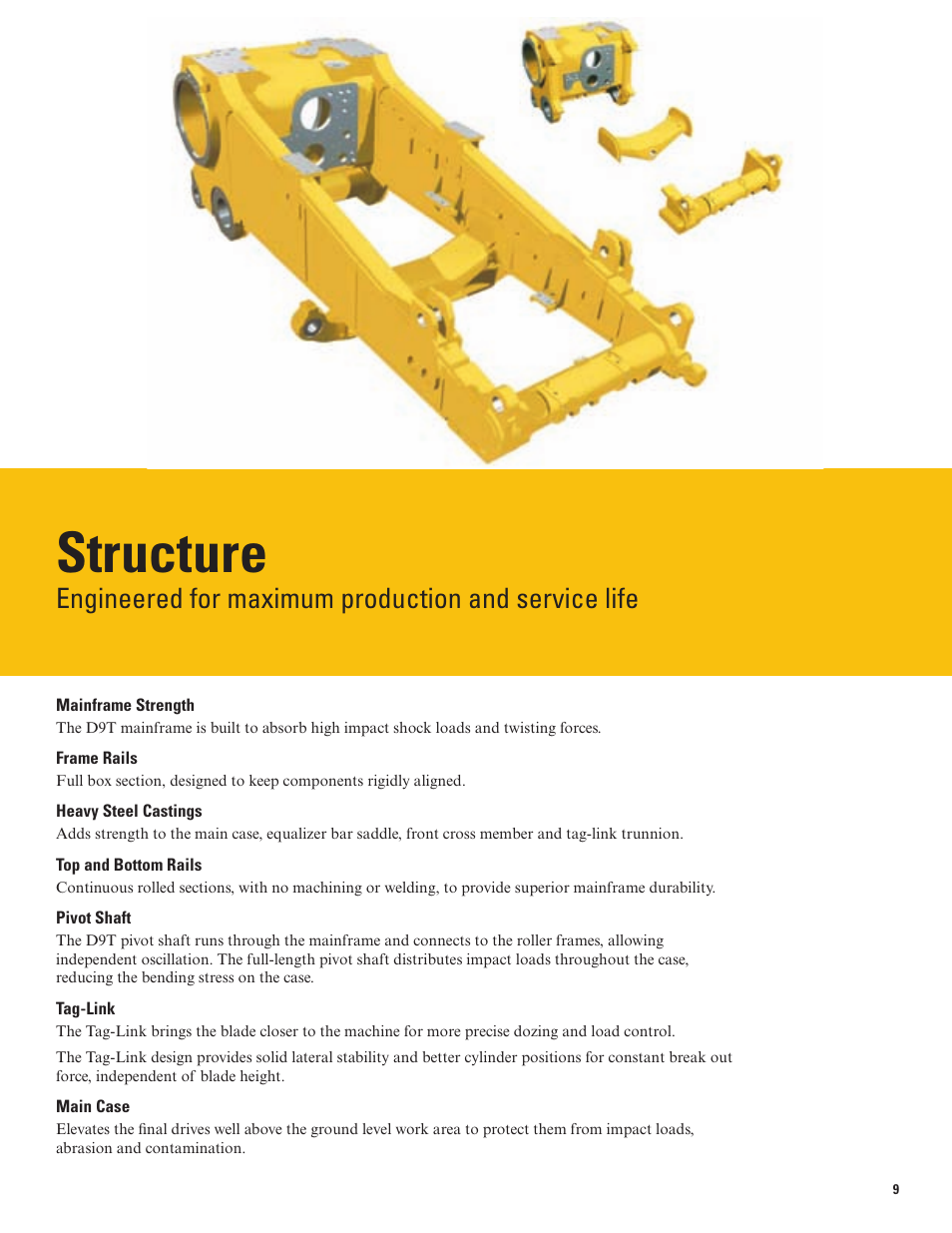 Structure, Engineered for maximum production and service life | Milton CAT D9T User Manual | Page 9 / 20