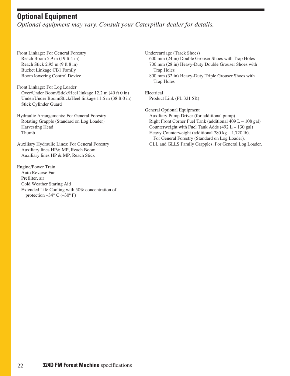 Optional equipment | Milton CAT 324D FM User Manual | Page 22 / 24