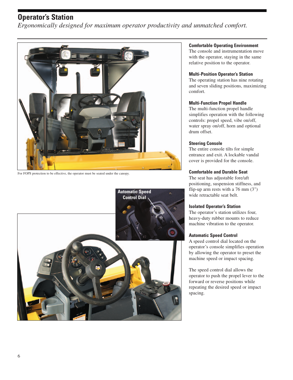 Operator’s station | Milton CAT CB-434D XW User Manual | Page 6 / 12