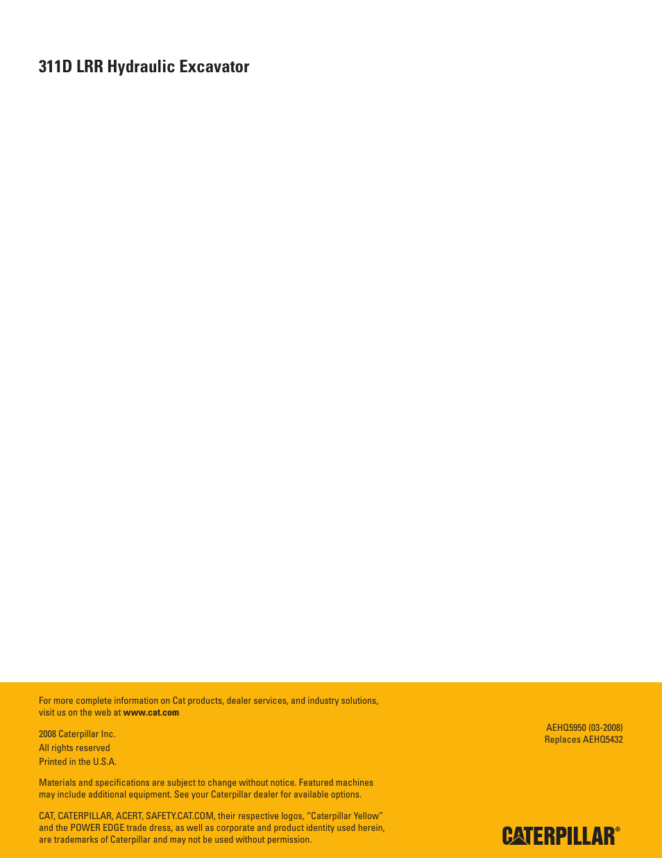311d lrr hydraulic excavator | Milton CAT 311D LRR User Manual | Page 24 / 24