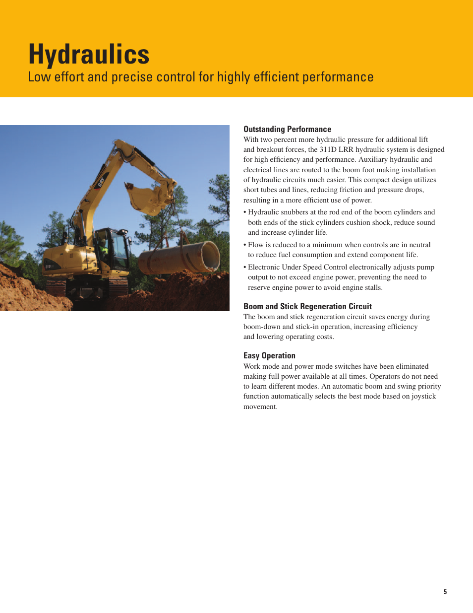 Hydraulics | Milton CAT 311D LRR User Manual | Page 5 / 24