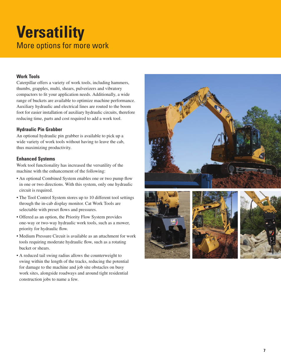 Versatility, More options for more work | Milton CAT 311D LRR User Manual | Page 7 / 24