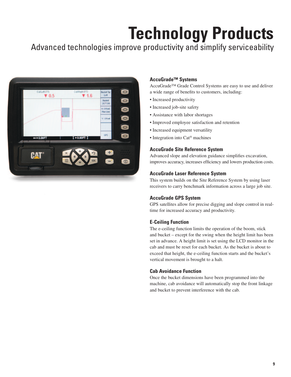 Technology products | Milton CAT 311D LRR User Manual | Page 9 / 24