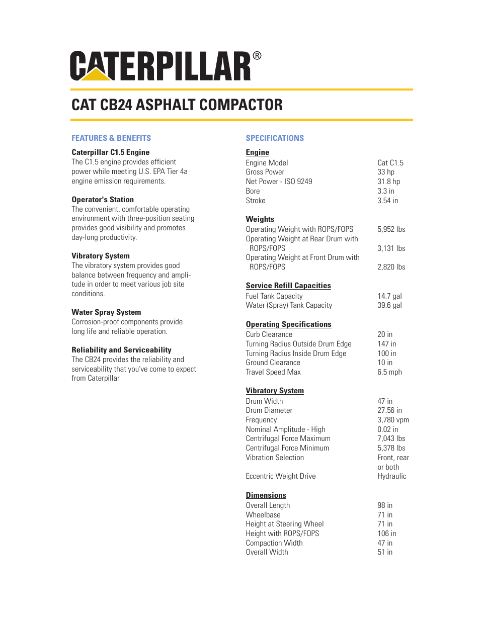 Milton CAT CB24 User Manual | 1 page