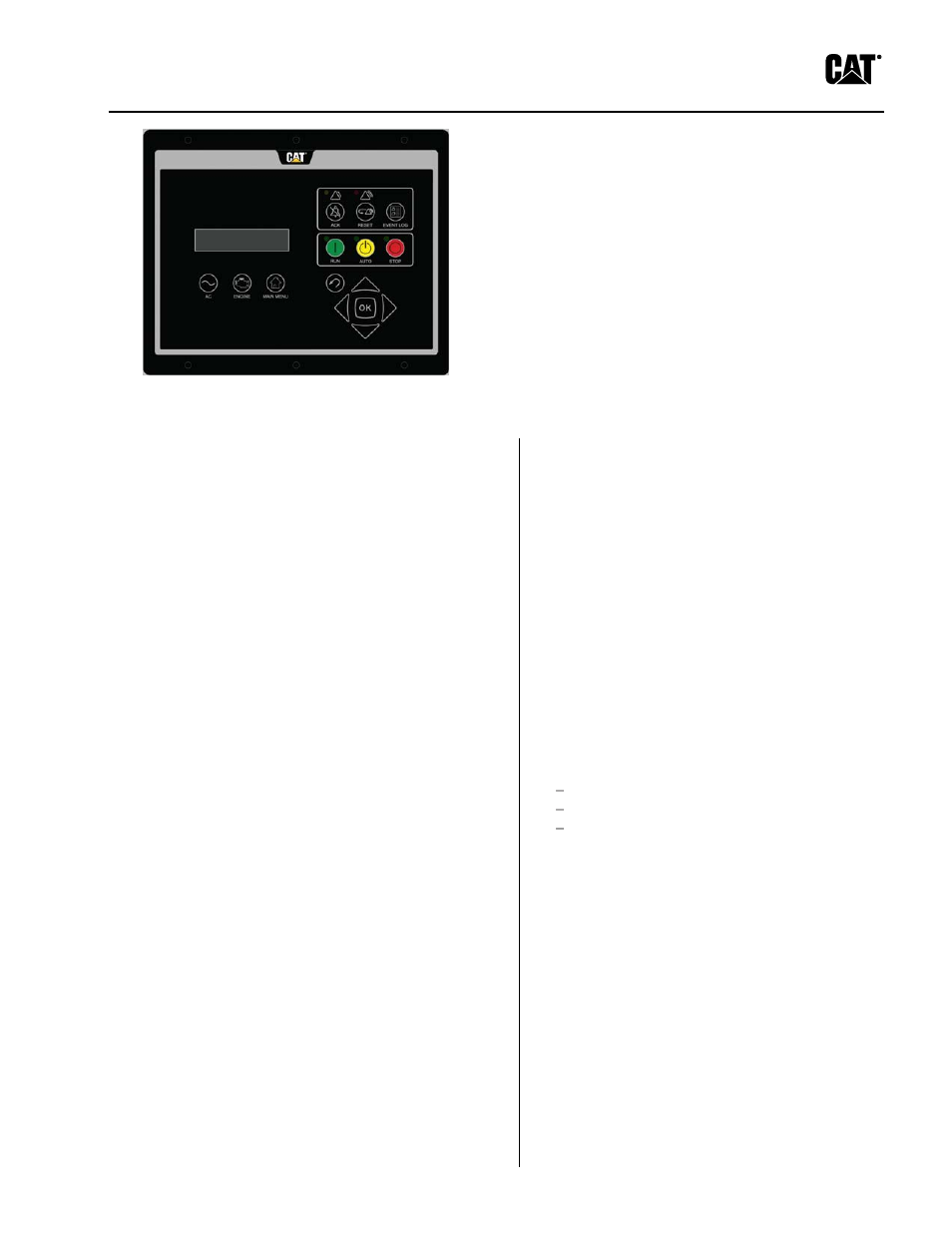 Milton CAT D100-6_S 100 kW EMCP4.2 Engine__Gen Control Panel User Manual | 4 pages