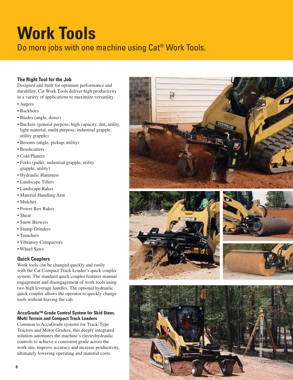 Work tools, Do more jobs with one machine using cat | Milton CAT 289C Series2 User Manual | Page 6 / 12