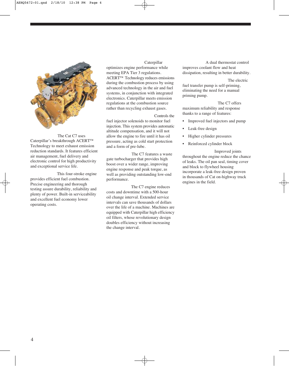 Engine, The cat | Milton CAT 545C User Manual | Page 4 / 20