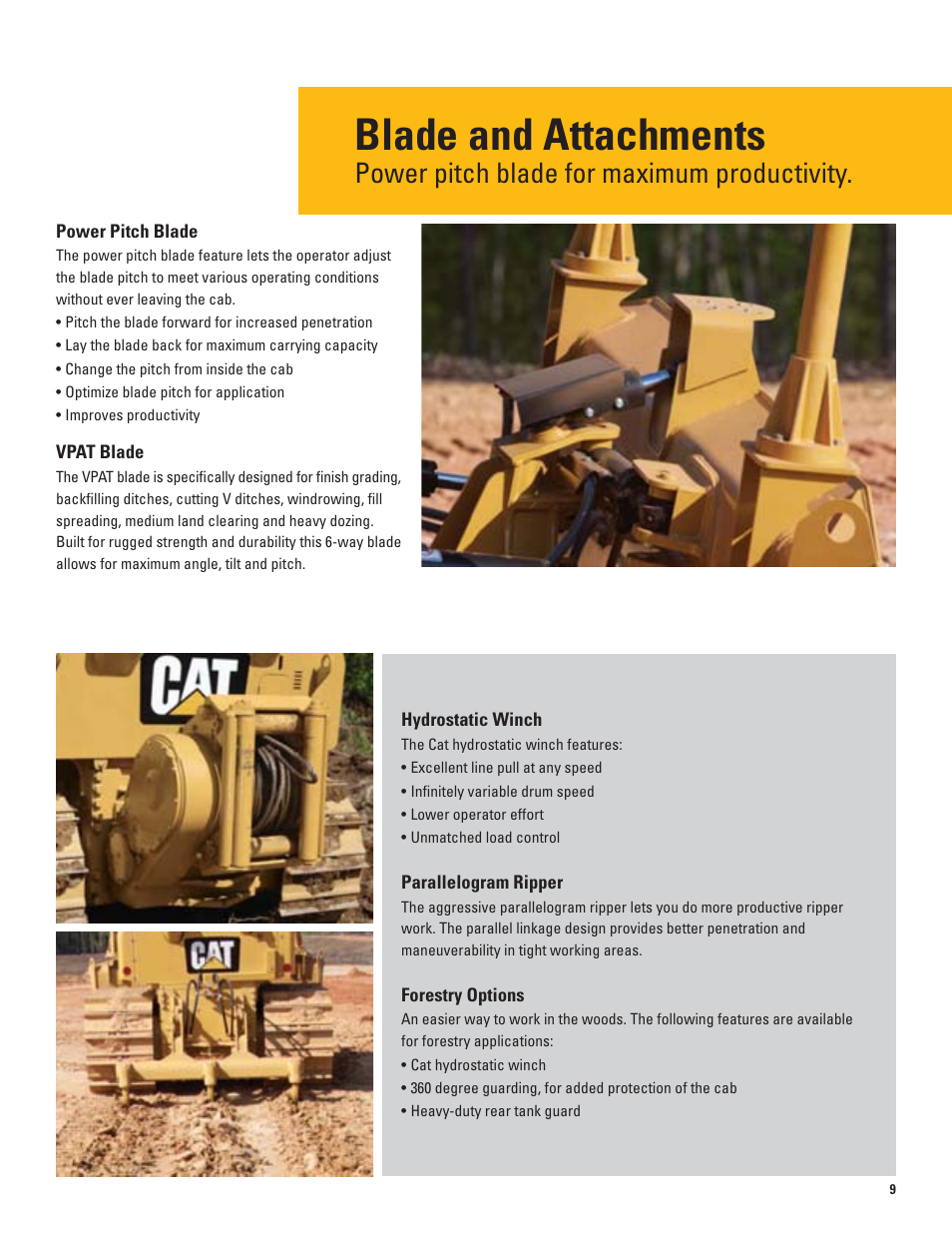 Blade and attachments, Power pitch blade for maximum productivity | Milton CAT D4K2 User Manual | Page 9 / 16