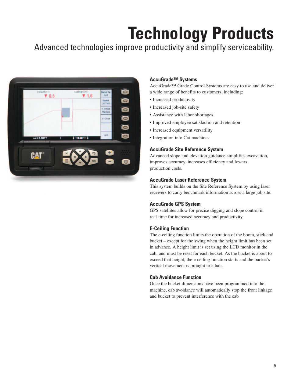 Technology products | Milton CAT 315D L User Manual | Page 9 / 24