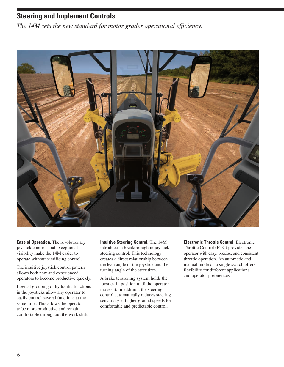 Steering and implement controls | Milton CAT 14M User Manual | Page 6 / 28