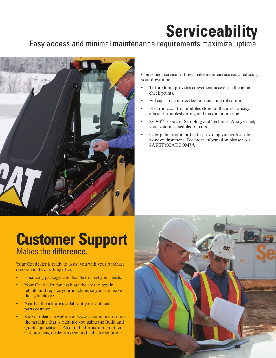 Serviceability, Customer support, Makes the difference | Milton CAT 430E IT User Manual | Page 8 / 28