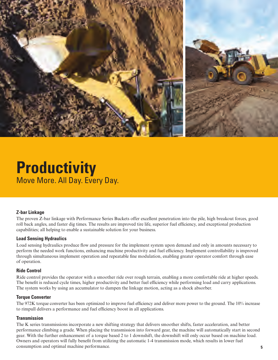 Productivity, Move more. all day. every day | Milton CAT 972K User Manual | Page 5 / 32