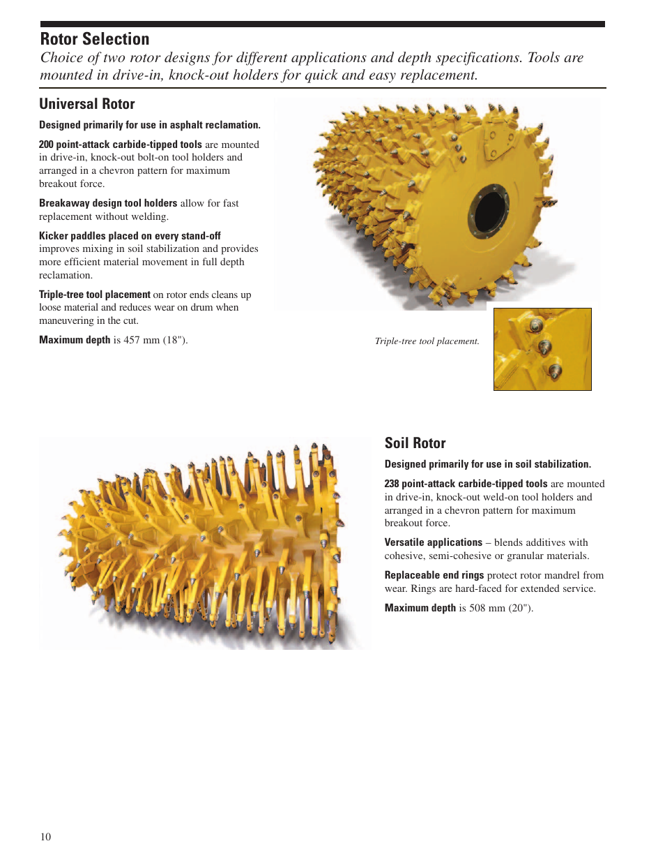 Rotor selection, Universal rotor | Milton CAT RM 300 User Manual | Page 10 / 16