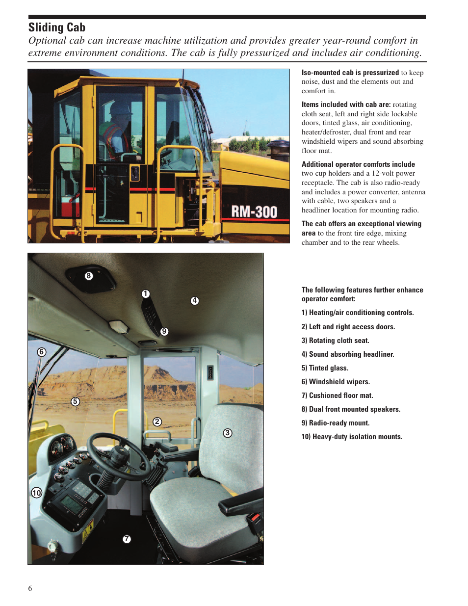 Sliding cab | Milton CAT RM 300 User Manual | Page 6 / 16