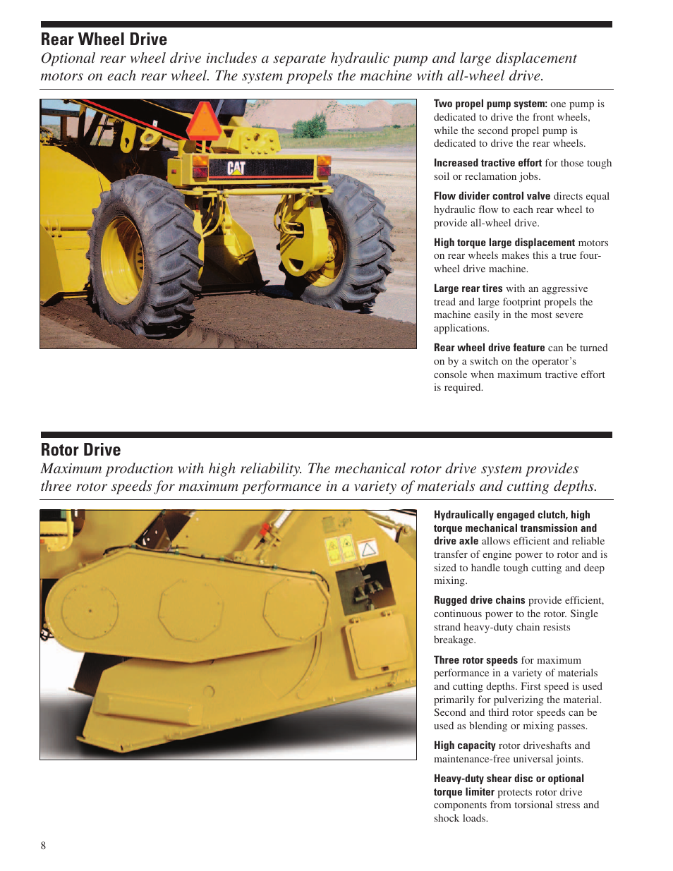 Rear wheel drive, Rotor drive | Milton CAT RM 300 User Manual | Page 8 / 16