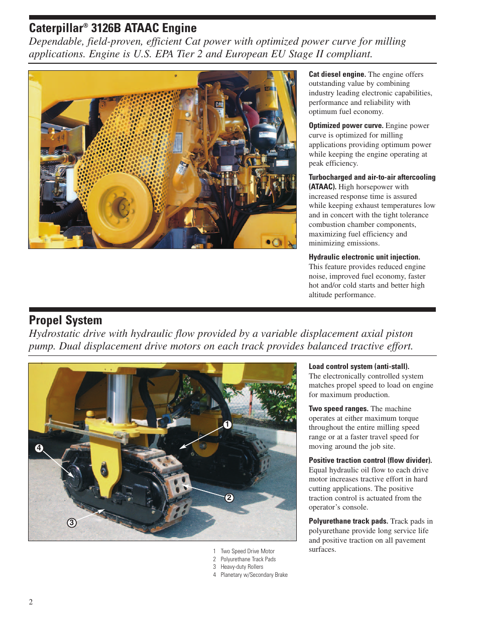 Caterpillar® 3126b ataac engine, Propel system, Caterpillar | 3126b ataac engine | Milton CAT PM 102 User Manual | Page 2 / 12