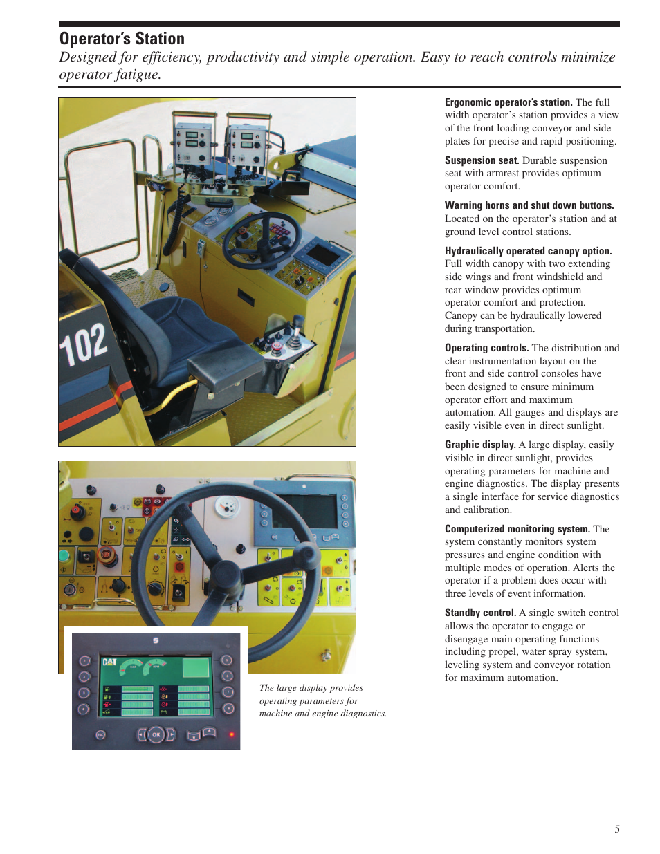 Operator’s station | Milton CAT PM 102 User Manual | Page 5 / 12