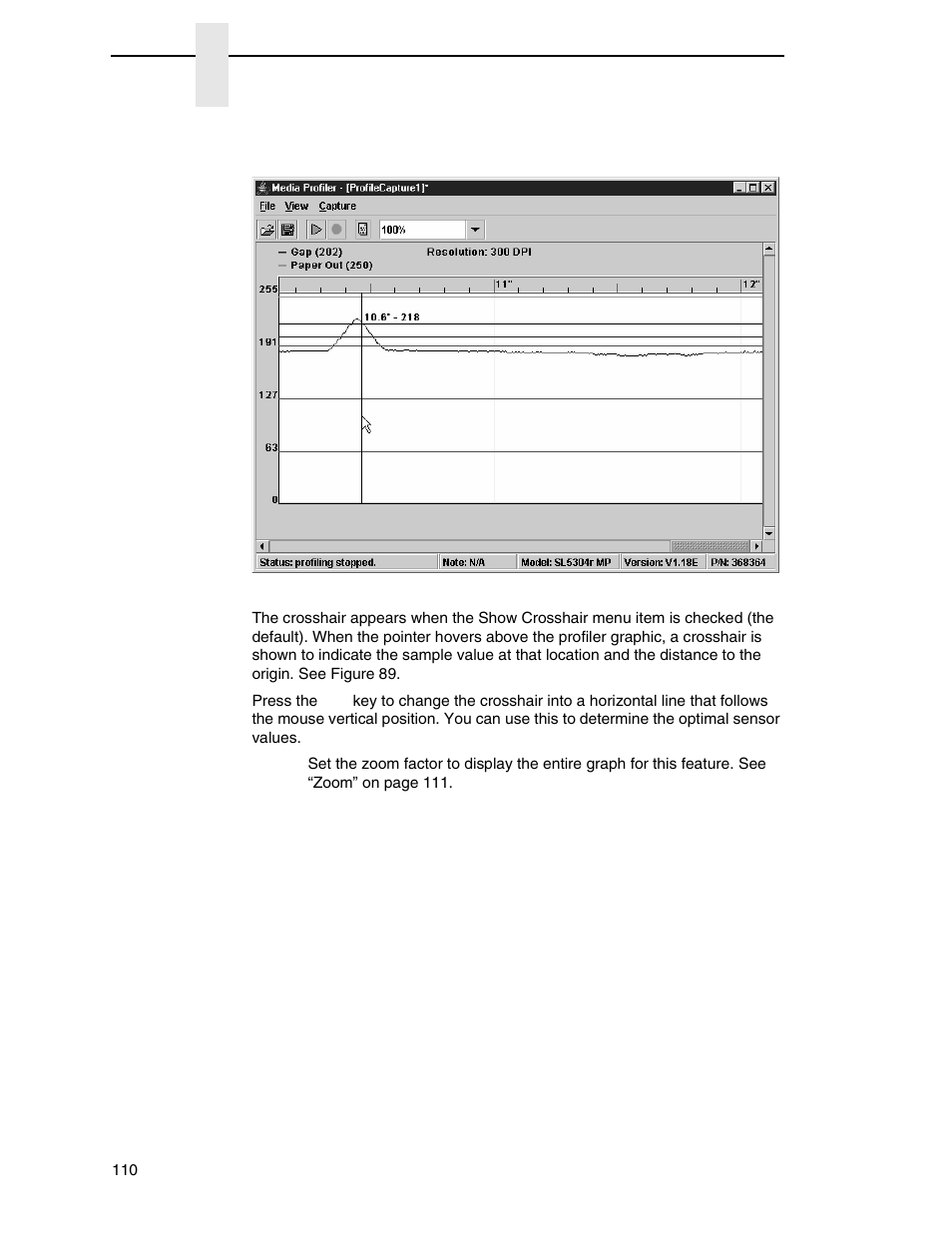 The crosshair | Printronix PrintNet Enterprise User Manual | Page 110 / 330